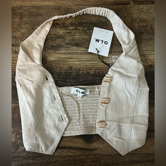 Women’s halter shirt / vest size Large linen - Picture 3 of 5